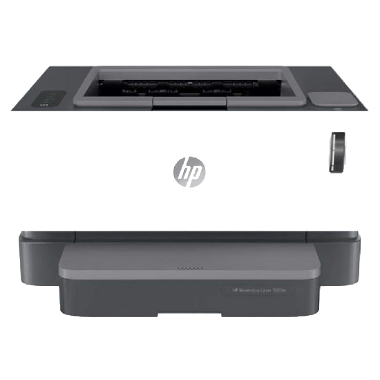 HP Neverstop Laser 1000W - Wireless Mono Printer - White - 4RY23A, Single Function(Print Only)